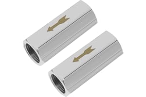 LT Easiyl 2 Pcs 1/8'' Female Threaded Brass One Way Air Check Valve 35mm Hexagon Non-Return Pneumatic Air Check Valve Replace