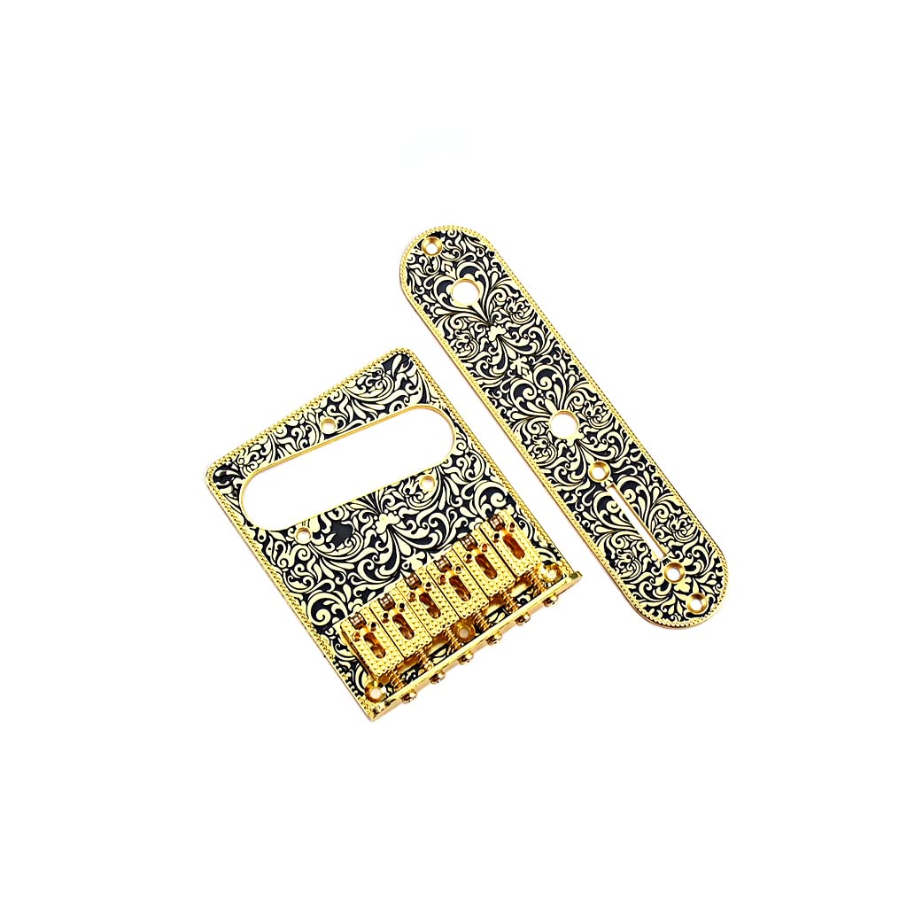 Alnicov Guitar Saddles Bridge Control Plate for 6 String Electric Guitar