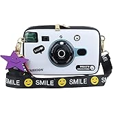KUANG! Women Fashion Camera Shaped Crossbody Handbag PU Leather Vintage Shoulder Bag Novelty Clutch Box Purse