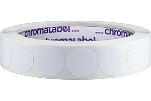 ChromaLabel 3/4 Inch Circle Sticker Labels, Easy to Write On Colored Dot Stickers, Removable Sticky Dots - 1000 Color Coding Labels per Roll, White Stickers