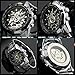 Affute Mens Automatic Mechanical Skeleton Dail Analog Wrist Watches Stainless Steel Bracelet,Silver