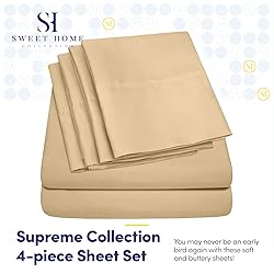 Twin Size Bed Sheets - 4 Piece 1500 Supreme