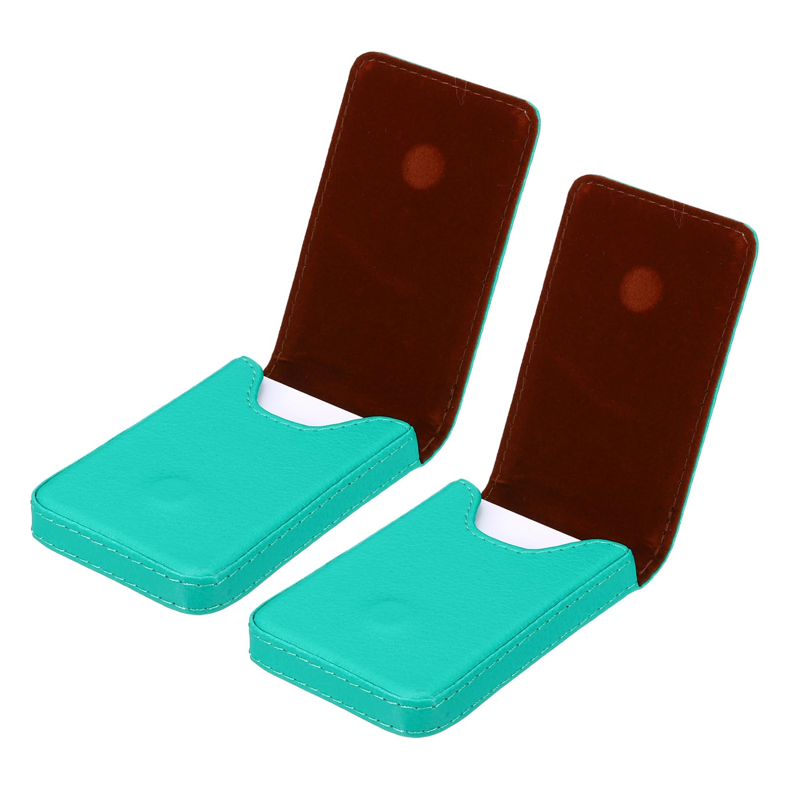 PATIKIL Business Card Holder, 2 Pcs PU Leather Business Card Pocket Slim Name Card Wallet with Magnetic Shut for Office Credit Card ID Organization, Green