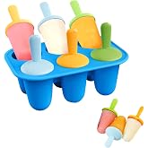 Amian Shop Popsicle Molds 6-Cavity Silicone Small Ice Pop Molds,BPA Free,Homemade Reusable Popsicle Maker for Portion Control