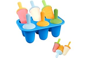 Amian Shop Popsicle Molds 6-Cavity Silicone Small Ice Pop Molds,BPA Free,Homemade Reusable Popsicle Maker for Portion Control