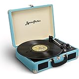ByronStatics Vinyl Record Player, 3 Speed Turntable Record Player with 2 Built in Stereo Speakers, Replacement Needle, Suppor