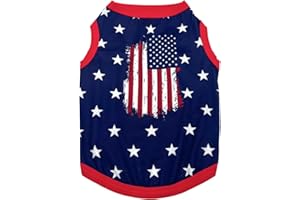 WoofsWish 4th of July Dog Outfit American Flag Star Print Pet Clothes Summer Cooling Vest for Small Medium Dogs Patriotic Dogs Shirt French Bulldog Shirts