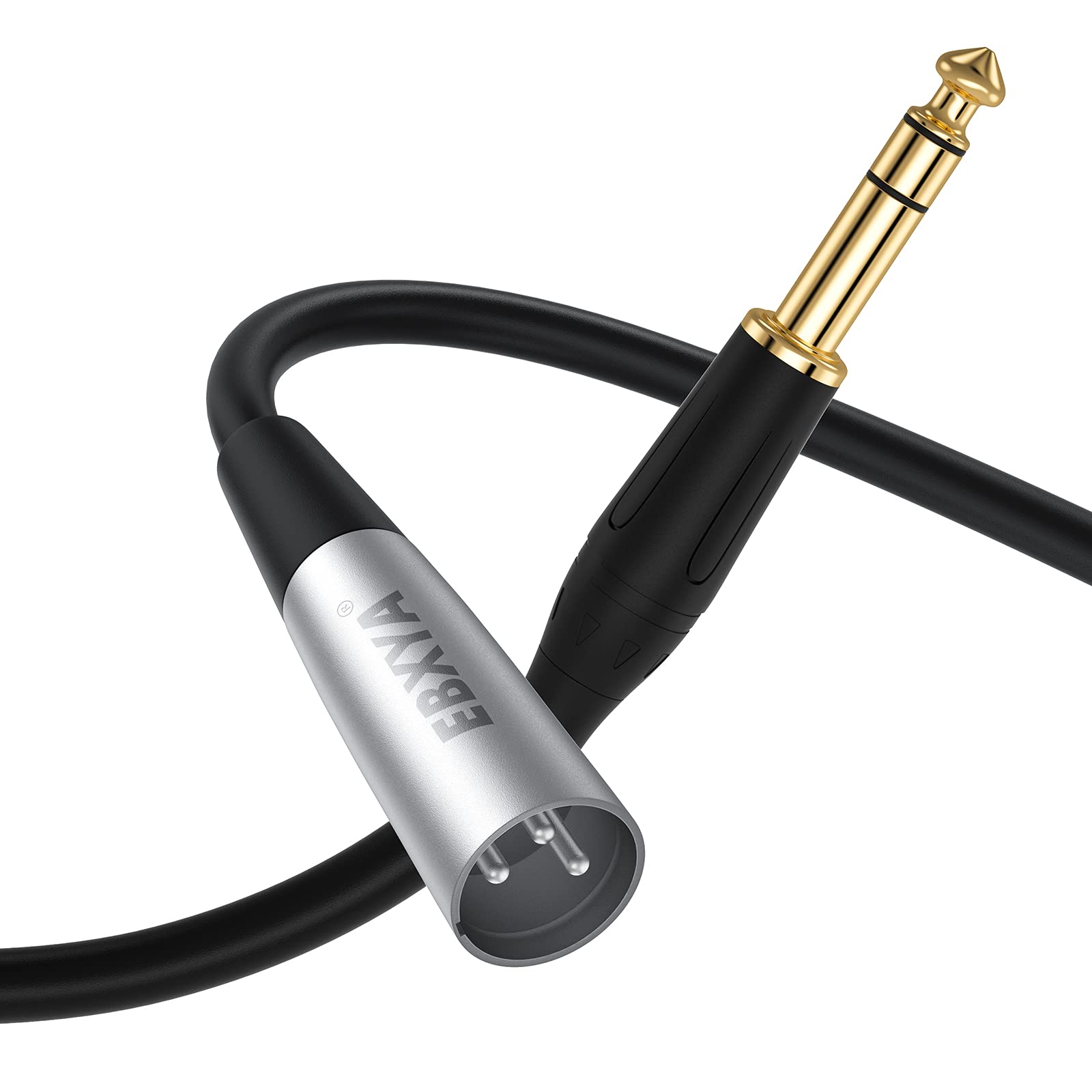 EBXYA XLR to TRS Male 2M/6ft 2packs 6.35mm Jack Microphone Cable Interconnect Cord Patch Lead — image 1