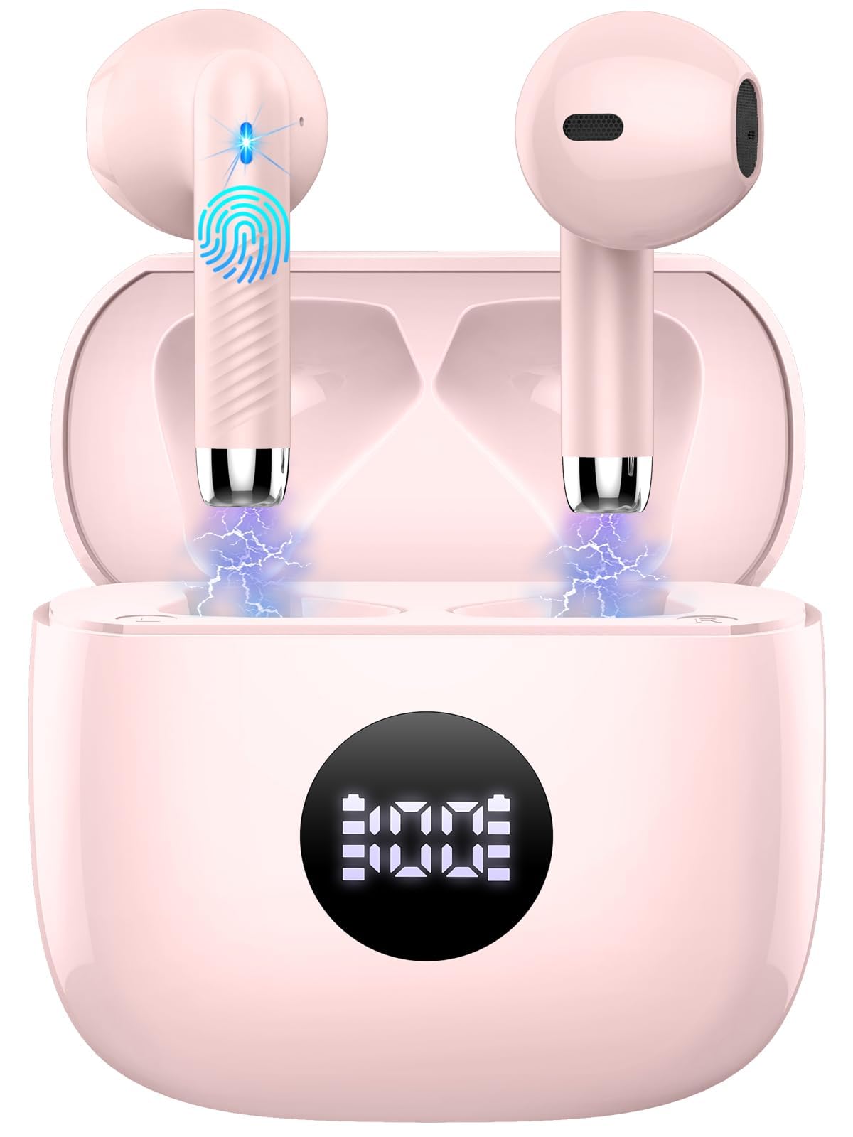 Photo 1 of Wireless Earbuds, Bluetooth 5.4 Ear Buds LED Power Display Headphones Bass Stereo, Bluetooth Earbuds in-Ear Noise Cancelling Mic, 40H Playback Mini Case IP7 Waterproof Sports Earphones for Android iOS