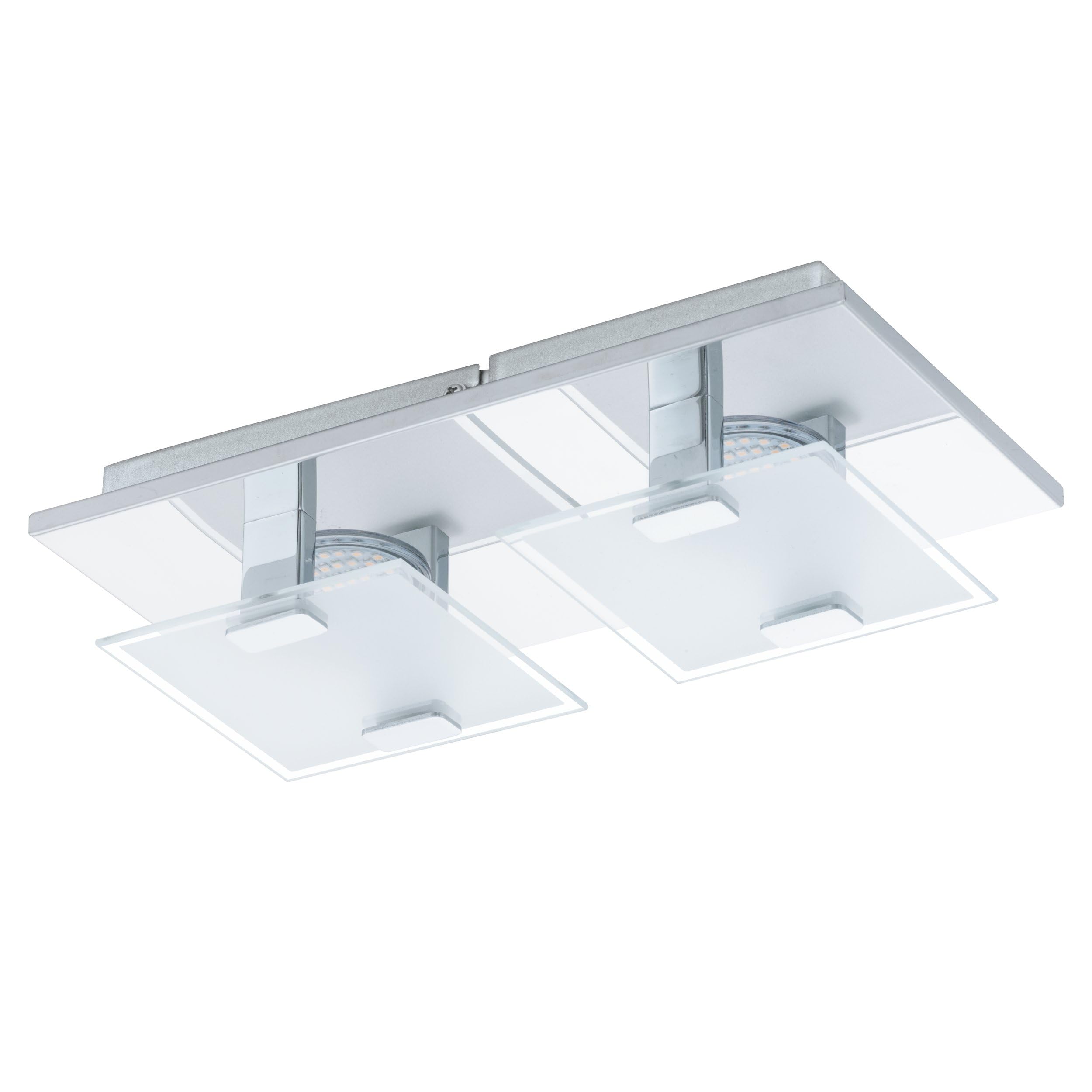 Eglo LED VICARO WL/DL/2 Chrome Wall and Ceiling Light Frosted/Clear 93312 E