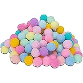 YUYUDEHM 200 PCS 1 Inch Mini Assorted Pom Poms, Fuzzy Pompoms Balls Craft Pom Poms for Crafts Projects, Home Decorations (Bright)