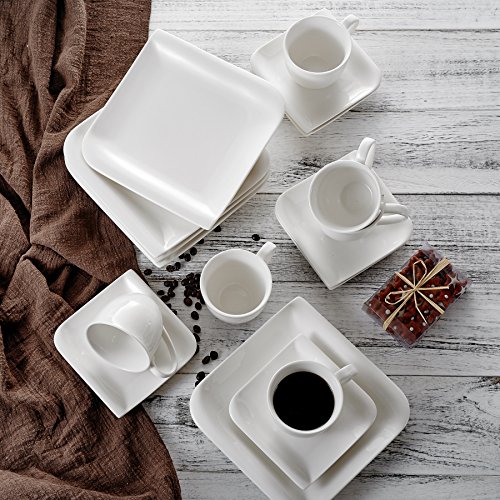 vancasso Kaffeeservice, Kaffeeset Yolanda Tasseservice, Tafelservice aus weißen Porzellan, 18 TLG. Kaffeeset, Beinhaltet… – Bild 6