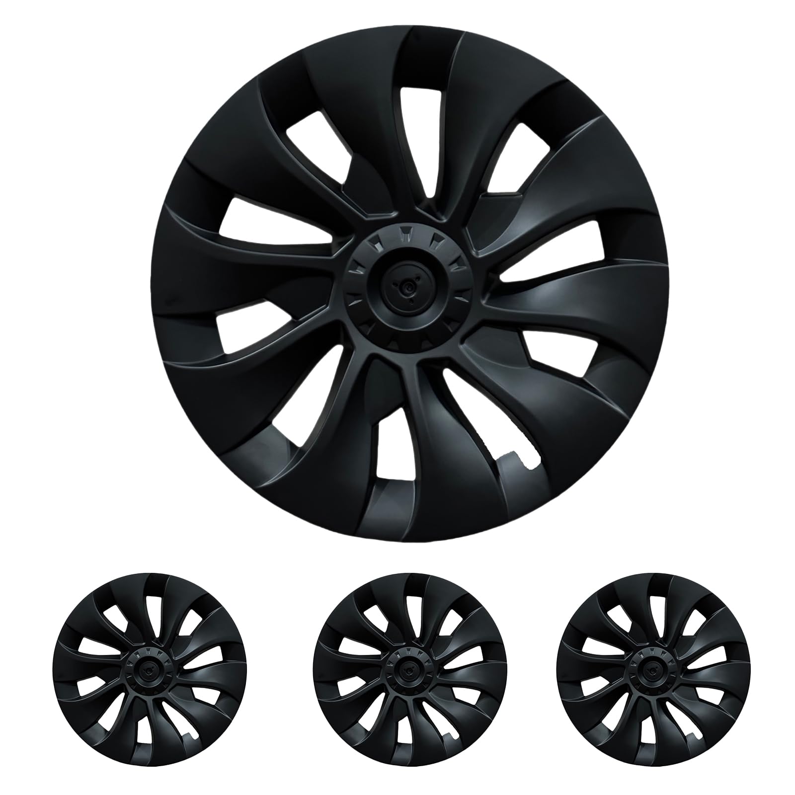 Photo 1 of CEYGXICE 18 Inch Wheel Covers for Tesla Model 3 Accessories 2020-2023 Matte Black ABS Material Hubcaps Replacement for Tesla Model 3 4PCS?Whirlwind Style?