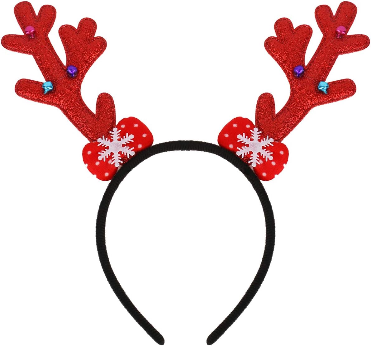 Vesil Reindeer Costume Deer Ears Antler Horns Headband Christmas Decorations Red