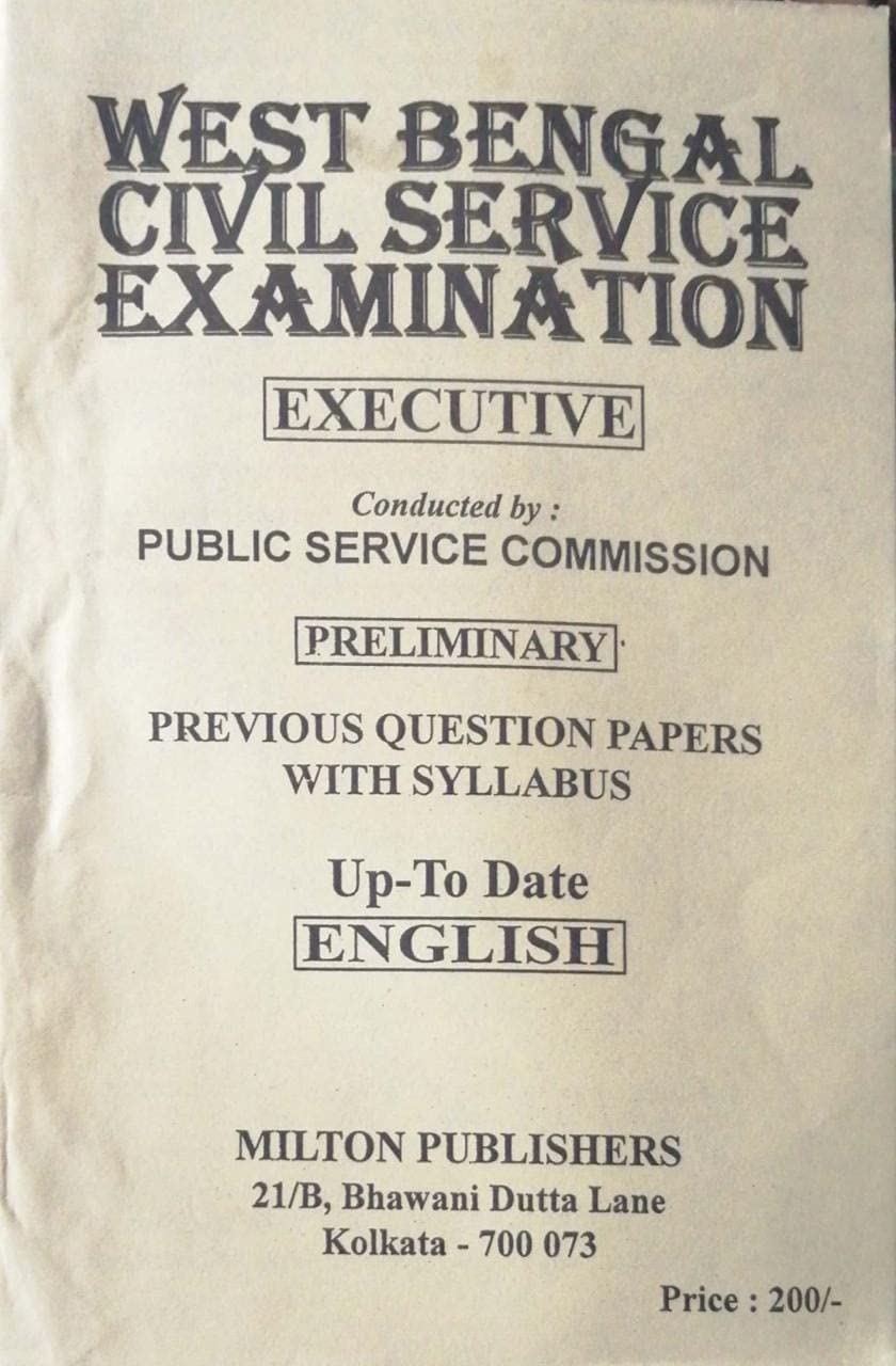 West Bengal Civil Service Examination (Executive) MAIN Previous Question Paper with Syllabus in English