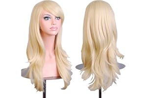 ANESHE Wigs 28" Long Wavy Hair Heat Resistant Cosplay Wig for Women (Light Blonde)