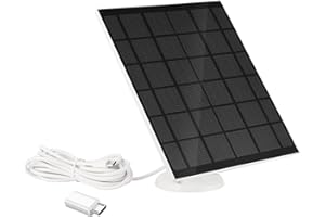Tonton Update 5W Solar Panel Outdoor,Solar Charger Power for Rechargeable Battery Security Camera Cellphone,Adjustable Mounti
