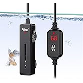 hygger Mini Fish Tank Submersible Heater 50W for 5-10 Gallons Small Betta Aquarium Heater with Digital Display Controller Adjustable Temperature