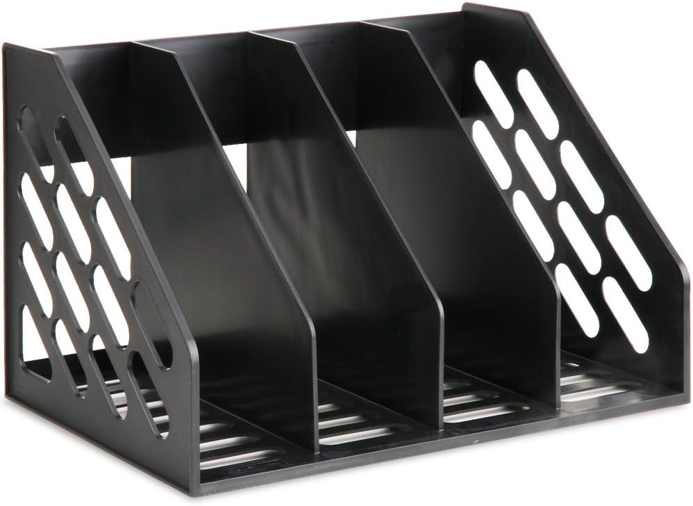 YUNCHENG File Organizer Sorter With 2 Upright,4 Compartment File Rack 13 * 9 * 9inch (Lxwxh)