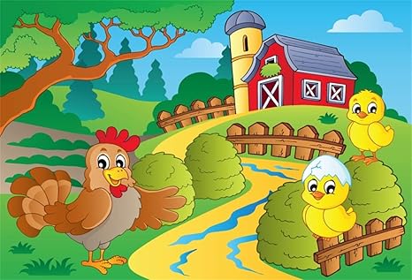 Amazoncom Leyiyi 10x8ft Cartoon Farm Theme Backdrop Kids Birthday