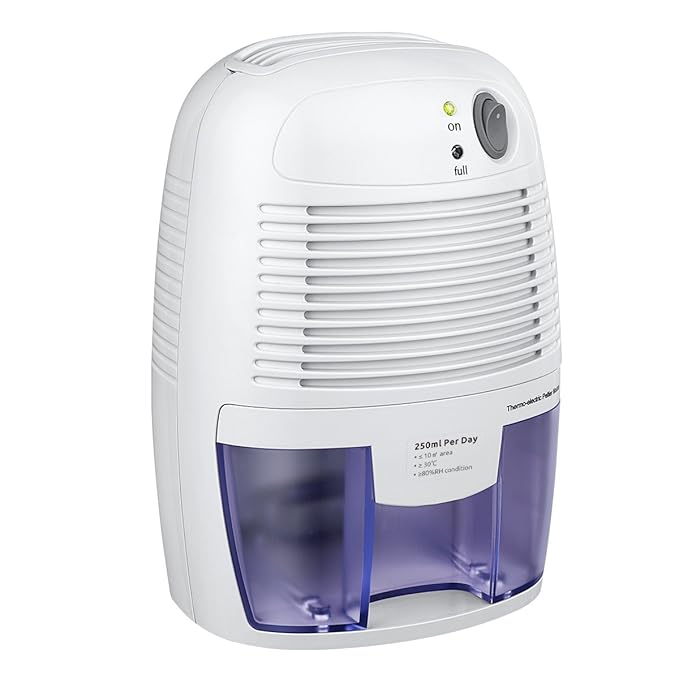 Portable Mini Dehumidifier, TOPELEK 500ML Compact Electric Dehumidifier