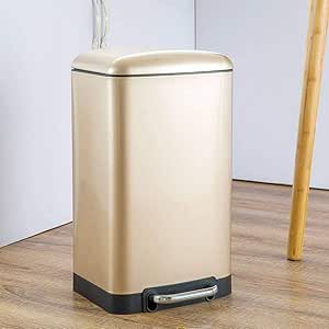 FVGH Basurero de Acero Inoxidable Pedal de pie Delgado Anti-Huella