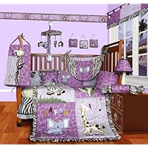 Unique Crib Bedding Custom Baby Girl Boutique - Safari 15 PCS Crib Bedding