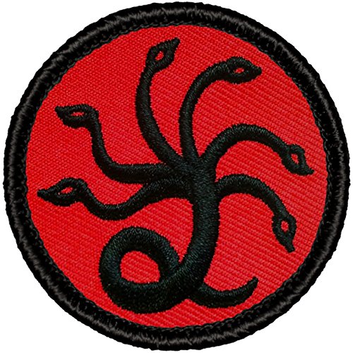 Retro Red and Black Hydra Patrol Patch - 2" Diameter Round Embroidered Patch