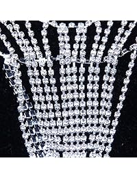 Althrorry Body Chain Jewelry Simple Waist Round Cute Sexy Bikini Rhinestone Underwear Belly Chain Crystal Thong for Women