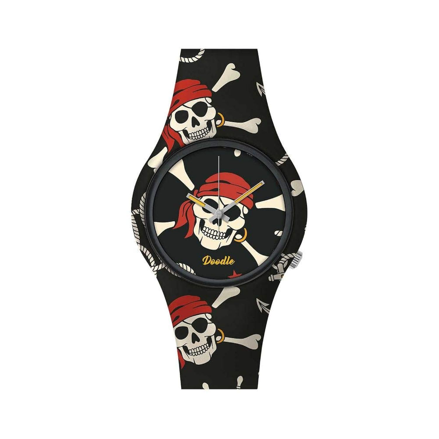 Montre Doodle Skull Mood Rouge