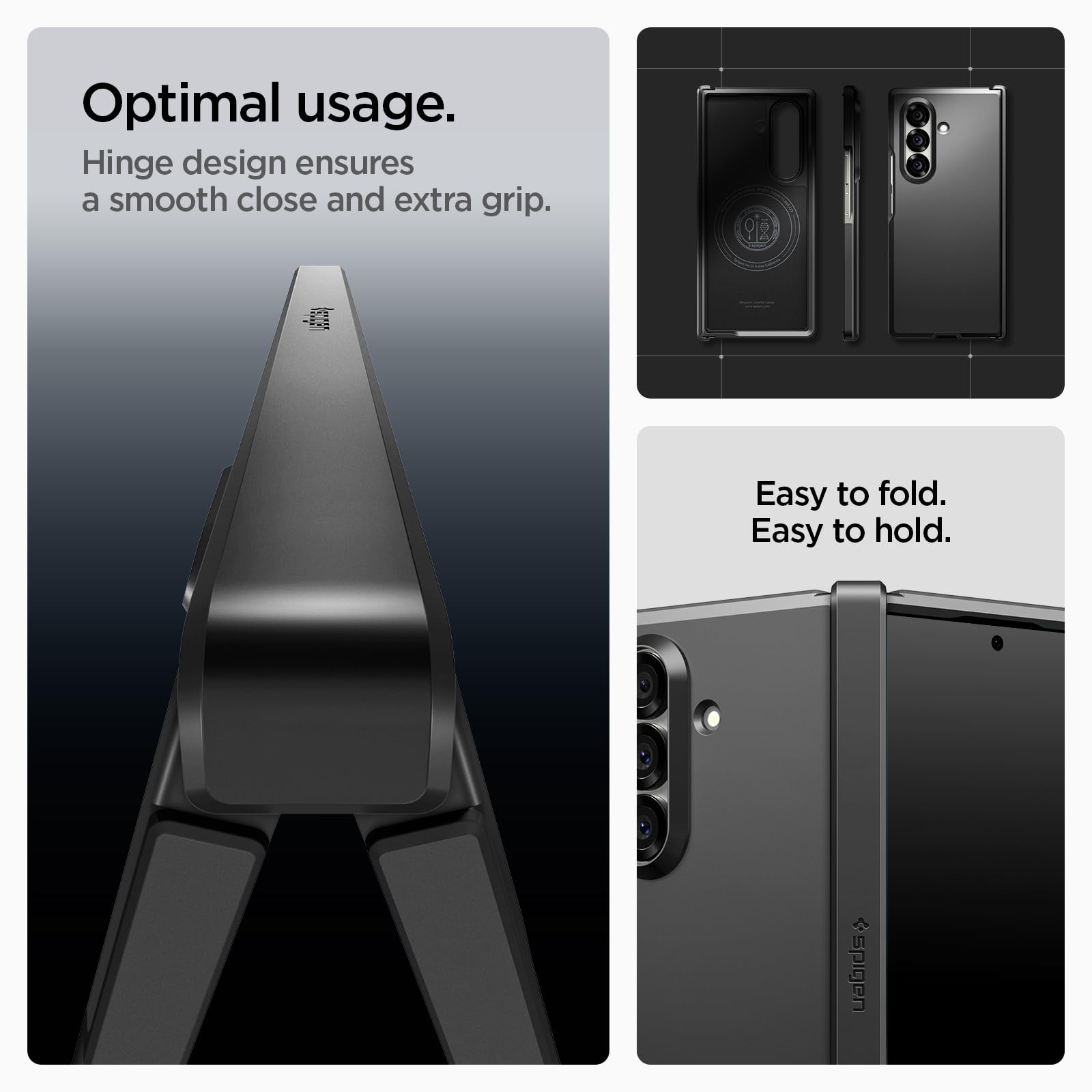 Spigen for Galaxy Z Fold 7 Case, Tough Armor Pro MagFit [Hinge Protection] [Fast Wireless Charging/Magnet for Galaxy] - Black