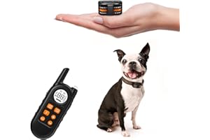UBANINVA Tiniest Dog Shock Collar, Lightest Dog Training Collar with Remote for Small Dogs 5-15lbs & Medium Large Dogs/Puppies, Waterproof, Rechargeable, 1300ft Range (Orange&Ultra Tiny)