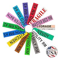 Tag-A-Room Color Coded Home Moving Box Labels, 800 Count 4 Bedroom House Pack + Fragile Stickers, Moving Supplies, Moving & Packing Stickers