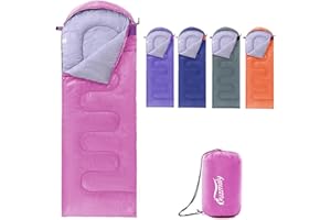 KUZMALY Camping Sleeping Bag 3 Seasons Lightweight &Waterproof with Compression Sack Camping Sleeping Bag Indoor & Outdoor for Adults & Kids