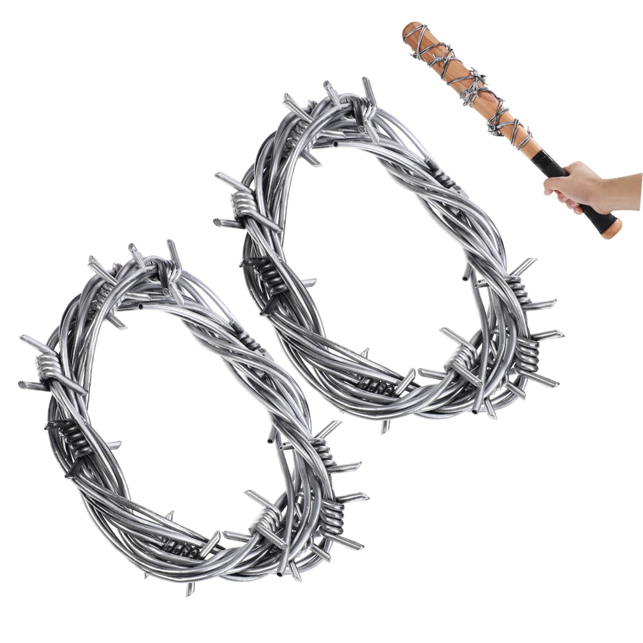 Gadpiparty 2Pcs Fake Barbed Wire, Halloween Chains, for Crafts Outdoor Fence Critter Deterrent Trick Toys Halloween Western Party Decor