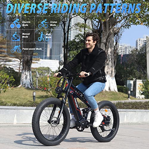 FREESKY Electric Bike for Adults, 1000W BAFANG Motor Dual Battery 26