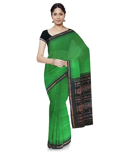 Odisha handloom Sambalpuri Handloom Womens Cotton Saree (Green)