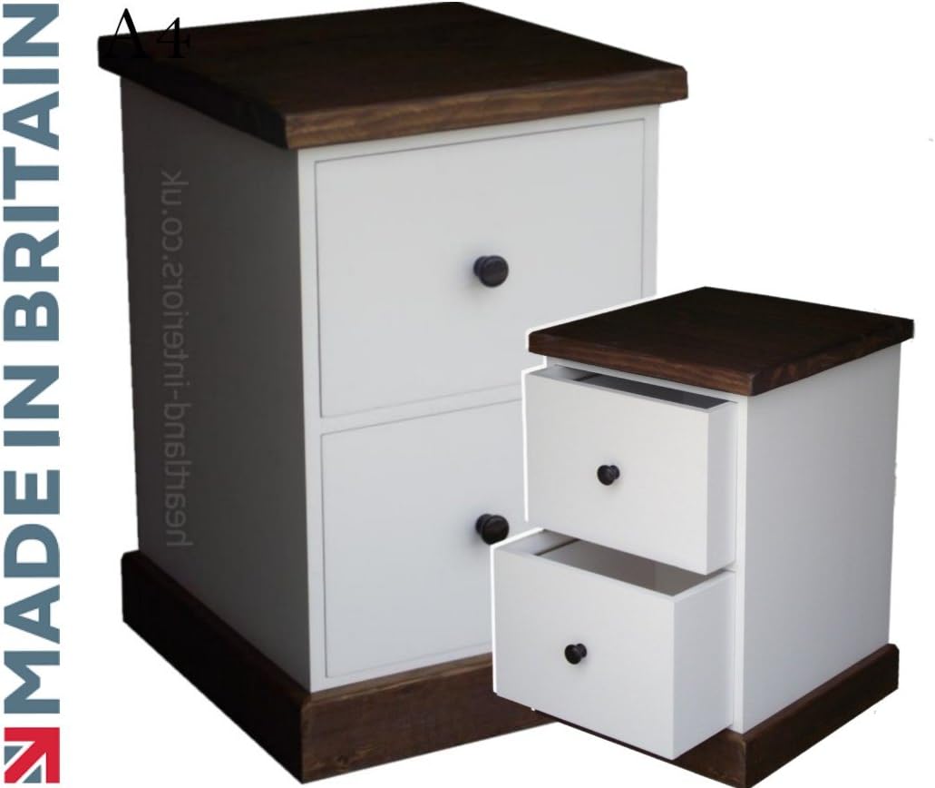 100 Solid Wood Filing Handcrafted & White Painted Contrasting