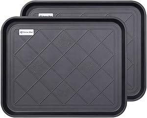 Home-Man Multi-Purpose Boot Tray Mat,Boot Tray for Entryway, Pet Bowl Tray,Dog Bowl Mat,Waterproof Trays for Indoor and Outdoor Floor Protection,20“x 15"/2 Pack