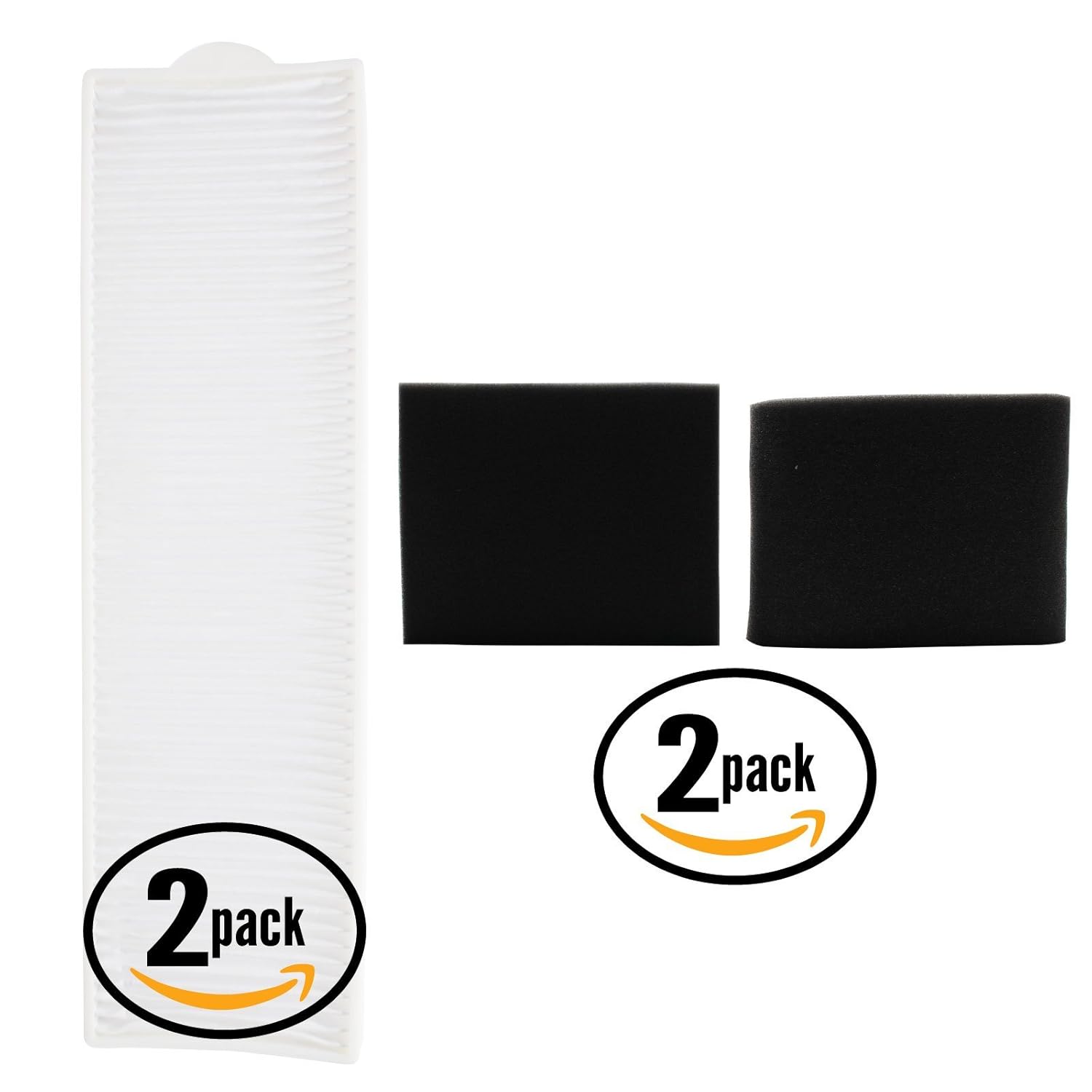 2 Replacement Bissell Lift-Off Bagless 3750 Series Vacuum Pleated Post Motor, 2 Upper Tank and 2 Pre-Motor Filter - For Bissell Style 8, 14 & 3093 Pre Filter