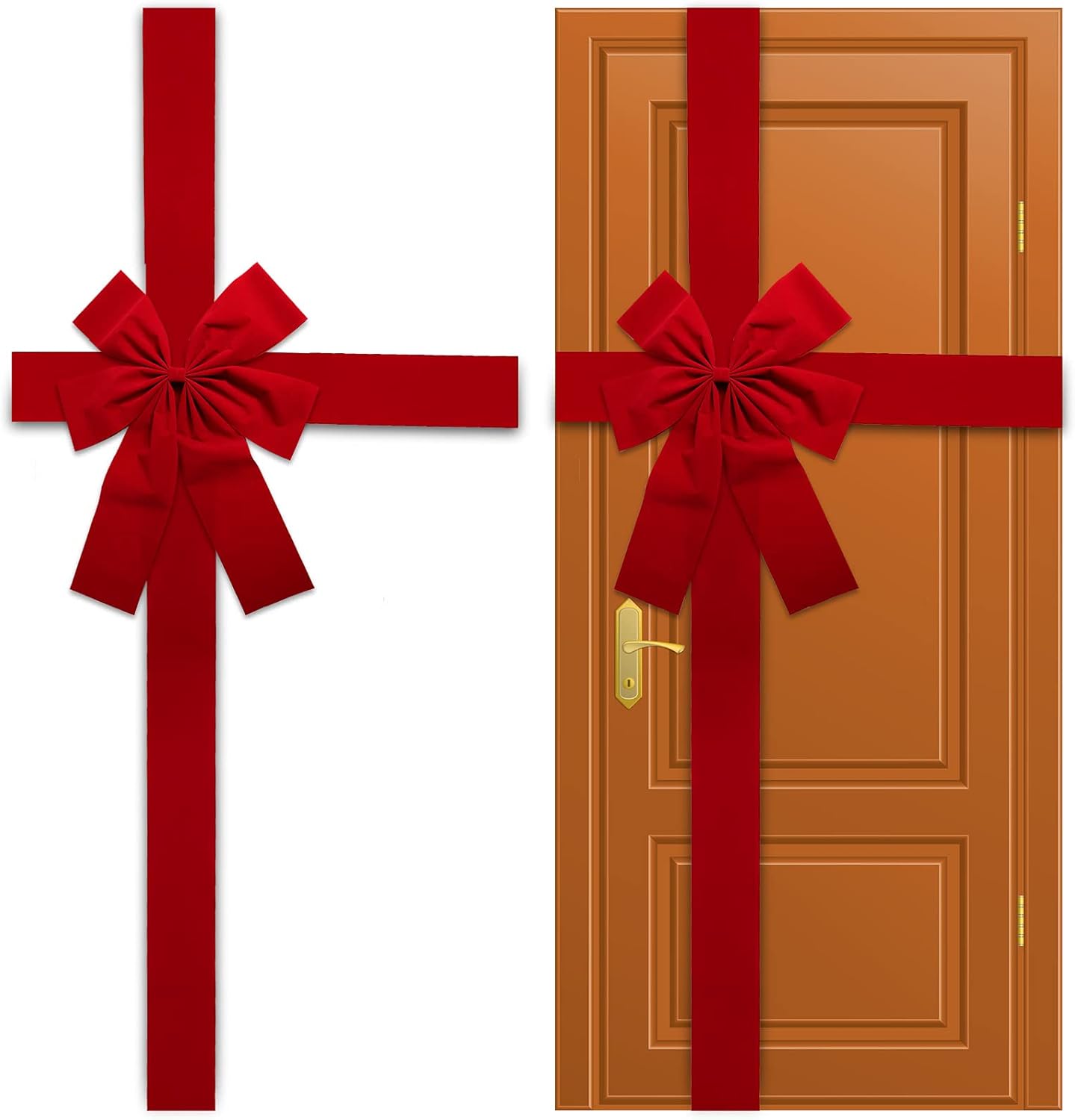 Bows & Ribbons - gisgfim Christmas Cabinet Door Ribbon Big Red Bow Large Door Lace Christmas Tree Bow Xmas Holiday Decorations Christmas Front Door Party Supplies