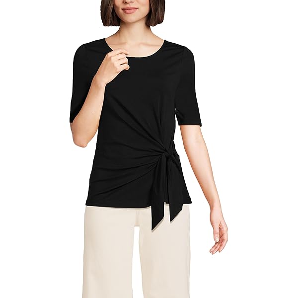 Lands' End Women's Puff Sleeve Mariner Square Neck Top X