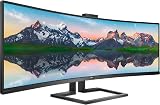 Philips 499P9H 49 Inch Curved SuperWide Monitor Dual QHD USB-C Dock KVM view 3