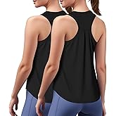 Chicingyou 2 Pack Women's Workout Tank Tops Sleeveless Athletic Tops Racerback Loose Fit Running Yoga Shirts