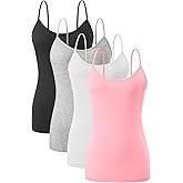 AMVELOP 2-4 PCS Camisole for Women Casual Sleeveless Layer Undershirt Adjustable Spaghetti Strap Tank Top Outfit