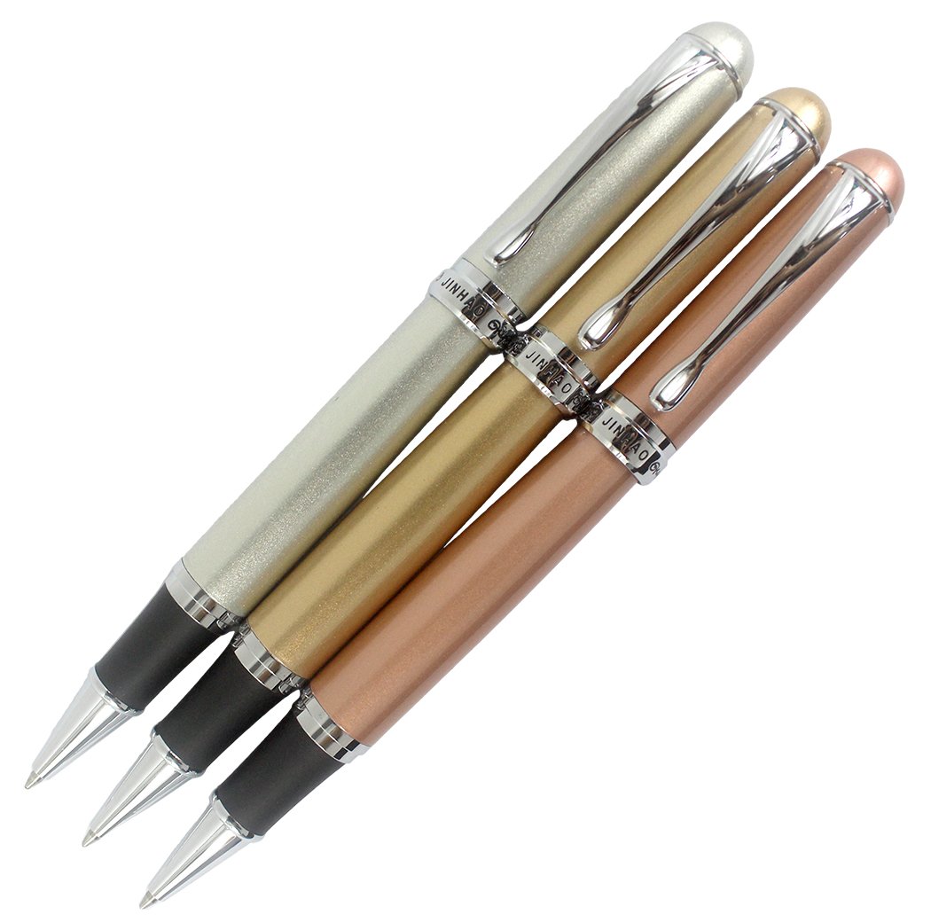 Sipliv 3PCS Jinhao X750 Rollerball Pen in 3 Colors, Black Ink, Silver & Champagne Gold & Rose Gold