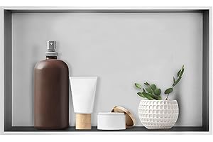 Elefloom Shower Niche, Stainless Steel Elegant Bathroom Niche, No Tile Needed Recessed Shower Shelf Organizer for Storage, Stainless Steel, 12"×24"