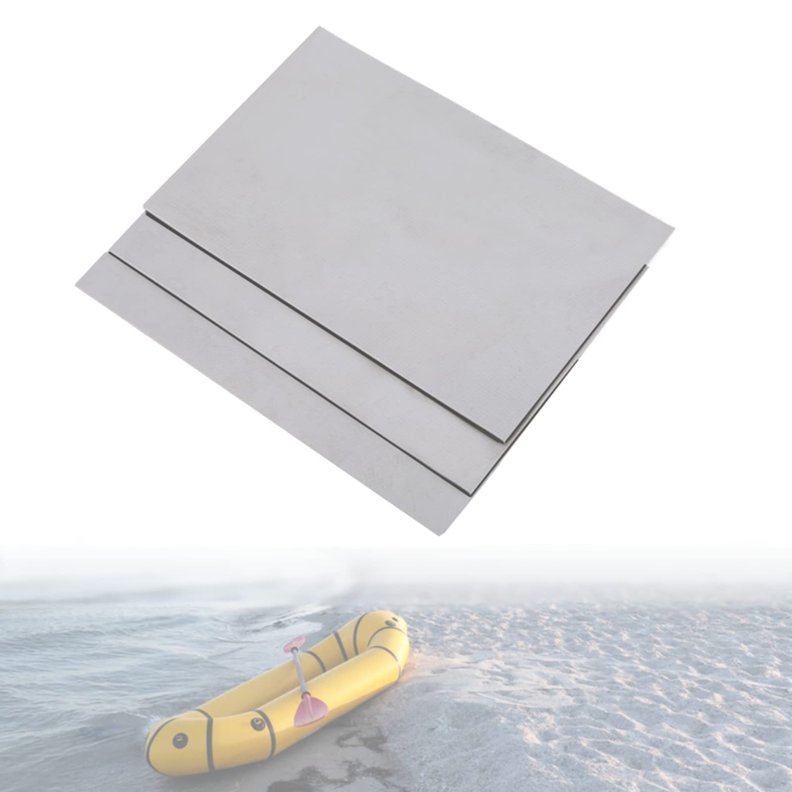 3pcs PVC Repair Patches, Rubber Boat Repair Piece Kit Set Accessory for Inflatable Raft Boat Canoe Kayak(Grey)