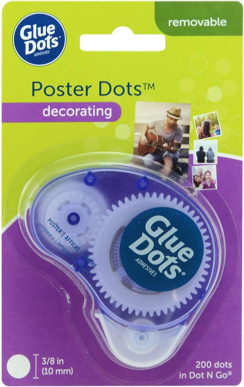 Glue Dots Permanent Dot N' Go Dispenser with 200 (.375 Inch) Permanent Adhesive Dots (11346) : Office Adhesives And Accessories : Office Products