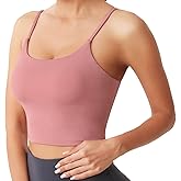 Desol Padded Longline Sports Bras for Women, Criss Cross Back Adjustable Strappy Running Workout Gym Yoga Crop Tank Top